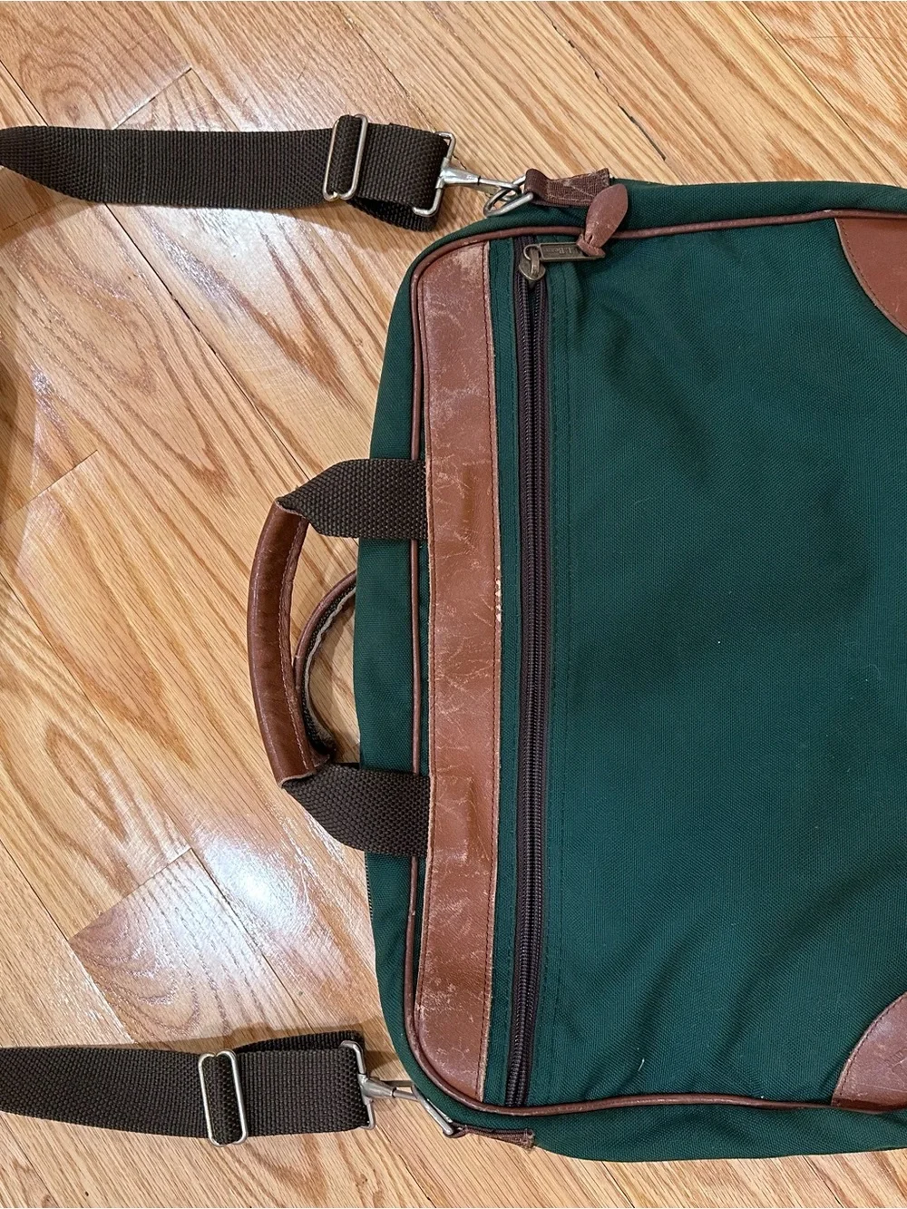 Vintage L.L. Bean Freeport Briefcase Messenger Bag Hunter Green Gorpcore
